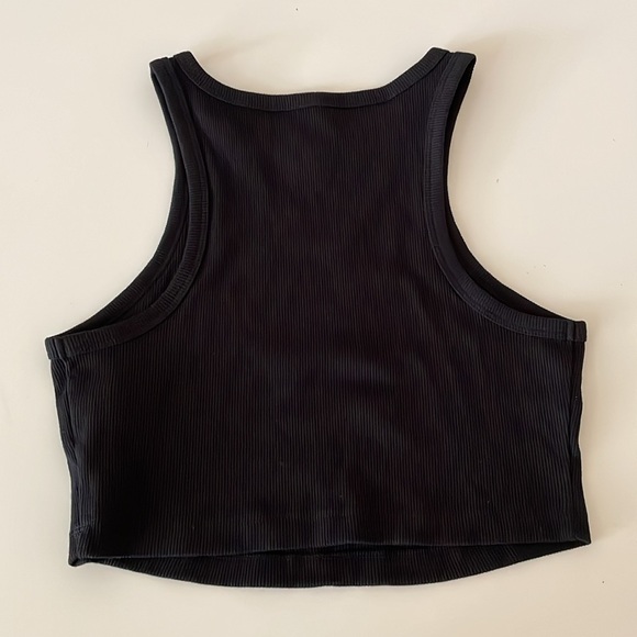 Wild Fable Crop Top Scoop Neck Ribbed Tank Black - Picture 10 of 13